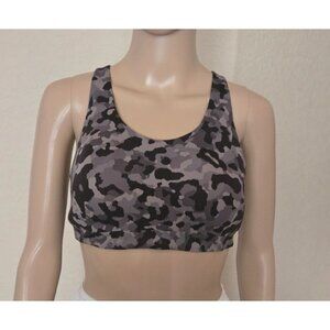 ATHLETA Sports Bra Advance High Impact Padded Black Camo Women's size 34C